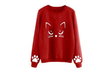 Load image into Gallery viewer, Cat Printing Round Neck Long Sleeve Warm Sweatshirts Women Korean style Loose Hoodies Female Casual Coat Female S-3XL#5$