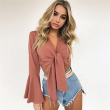 Load image into Gallery viewer, Women Boho Beach wear Summer Holiday Casual Sexy Top Vest Blouse long Sleeve Femme Lady Hipster tumblr Midriff sunscreen Blouse