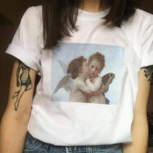 Load image into Gallery viewer, vogue t shirt van gogh ulzzang tumblr Angel kiss short sleeved tshirt womens graphic tees women aesthetic tops clothes