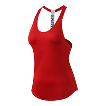 Load image into Gallery viewer, Breathable Backless Yoga Vest Solid Quick Drying Running Gym Sport Yoga Shirt Women Fitness Sleeveless Red Tank Top