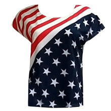 Load image into Gallery viewer, Women&#39;s Plus Size Casual T shirts American Flag Printed Sexy Round Neck T Shirt Top Summer Steetwear tee shirt