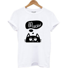 Load image into Gallery viewer, Cat Print Women T shirt casual short sleeve Tshirt