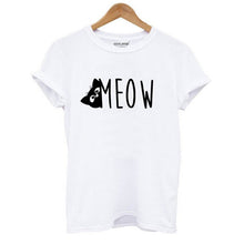 Load image into Gallery viewer, Cat Print Women T shirt casual short sleeve Tshirt