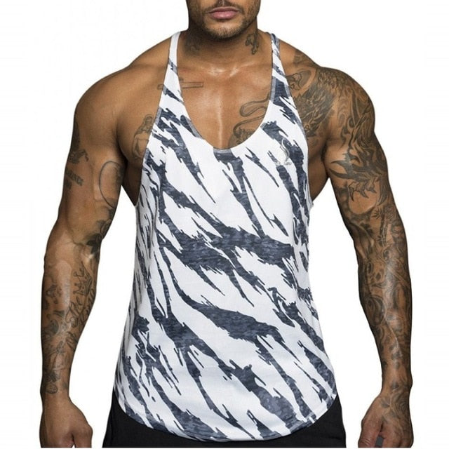 Tank Tops Men Hipster Funny Cool Vest Letter Printed Male O-neck Casual Singlets Black