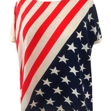 Load image into Gallery viewer, Women&#39;s Plus Size Casual T shirts American Flag Printed Sexy Round Neck T Shirt Top Summer Steetwear tee shirt