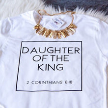 Load image into Gallery viewer, hristian T Shirts Women Daughter of The King Letter Print Cotton Cute Christian Tshirt Women&#39;s Jesus Shirt Harajuku Tops