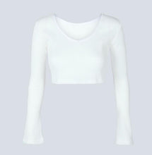 Load image into Gallery viewer, Short Tops Women Long Sleeve Slim Knit T shirts Casual Jumper Cropped Tops Pullover Tees