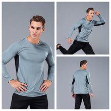 Load image into Gallery viewer, Men Long Sleeve Bodybuilding Sport Running Shirt breathable Basketball Soccer Training Fitness T Shirt