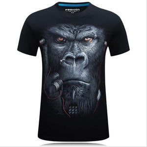 Men's animal T-Shirt orangutan/gas monkey/Wolf 3D Printed T-Shirts Men Funny tees tops tee shirt large size