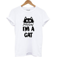 Load image into Gallery viewer, Cat Print Women T shirt casual short sleeve Tshirt