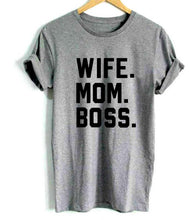 Load image into Gallery viewer, WIFE MOM BOSS Letters Print Women Tshirt Cotton Casual Funny Tshirt For Lady Girl Top Tee