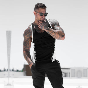 Sleeveless Tank Top for Men Cotton Men's bodybuilding Sports Vest Fitness Stitching Tank Top