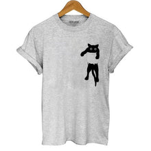 Load image into Gallery viewer, Cat Print Women T shirt casual short sleeve Tshirt