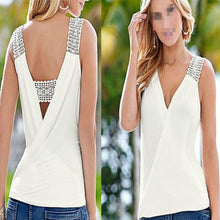 Load image into Gallery viewer, Summer Tank Tops Blouse Sleeveless Summer Top Casual Fashion Women Sexy V-neck Casual Blouse Vest Ladies Clothing