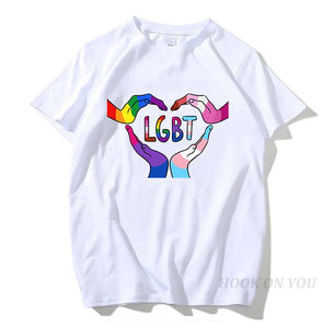 Men's Pride Lgbt Gay Love Lesbian Rainbow Cotton T Shirts 2019 Summer Workout Love Wins Tshirts Boyfriend Gift