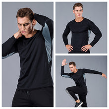 Load image into Gallery viewer, Men Long Sleeve Bodybuilding Sport Running Shirt breathable Basketball Soccer Training Fitness T Shirt