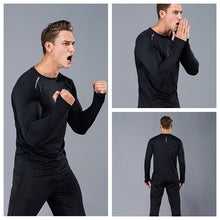 Load image into Gallery viewer, Men Long Sleeve Bodybuilding Sport Running Shirt breathable Basketball Soccer Training Fitness T Shirt