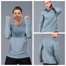 Load image into Gallery viewer, Men Long Sleeve Bodybuilding Sport Running Shirt breathable Basketball Soccer Training Fitness T Shirt