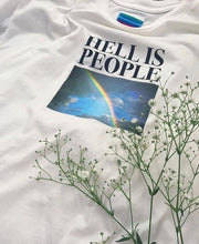 Load image into Gallery viewer, Men Women Tumblr Grunge Tee Hell Is People Rainbow Print Quotes Graphic T Shirt Harajuku Street Wear Cool Outfit