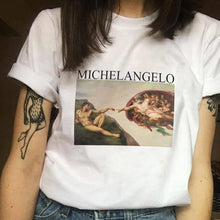 Load image into Gallery viewer, vogue t shirt van gogh ulzzang tumblr Angel kiss short sleeved tshirt womens graphic tees women aesthetic tops clothes