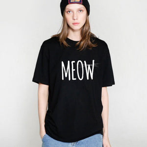 Cat Print Women T shirt casual short sleeve Tshirt