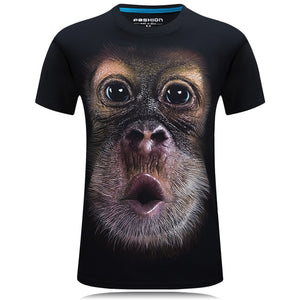 Men's animal T-Shirt orangutan/gas monkey/Wolf 3D Printed T-Shirts Men Funny tees tops tee shirt large size