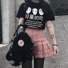 Load image into Gallery viewer, Japanese Anime Eat Whatever You Want Funny Sayings T Shirt Women Harajuku Fashion Cute Casual Black Tee Aesthetic Tumblr Tops