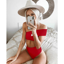 Load image into Gallery viewer, Sexy One Shoulder Bikinis 2019 New Solid Swimwear Women Swimsuit Push Up Bathing Suits Beach Wear Brazilian Bikini Set Biquini