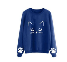 Load image into Gallery viewer, Cat Printing Round Neck Long Sleeve Warm Sweatshirts Women Korean style Loose Hoodies Female Casual Coat Female S-3XL#5$