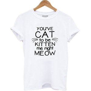 Cat Print Women T shirt casual short sleeve Tshirt