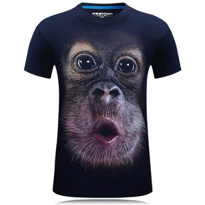 Men's animal T-Shirt orangutan/gas monkey/Wolf 3D Printed T-Shirts Men Funny tees tops tee shirt large size