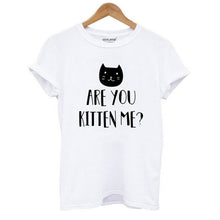 Load image into Gallery viewer, Cat Print Women T shirt casual short sleeve Tshirt