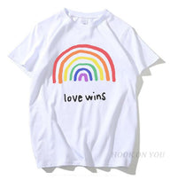 Load image into Gallery viewer, Men&#39;s Pride Lgbt Gay Love Lesbian Rainbow Cotton T Shirts 2019 Summer Workout Love Wins Tshirts Boyfriend Gift