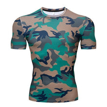 Load image into Gallery viewer, Camouflage Compression shirts Running Tights Men Soccer Training tshirt Sport T shirt Male Gym Jogging fitness shirt Sportswear