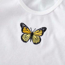 Load image into Gallery viewer, Sexy butterfly embroidery Women Streetwear Summer Cropped