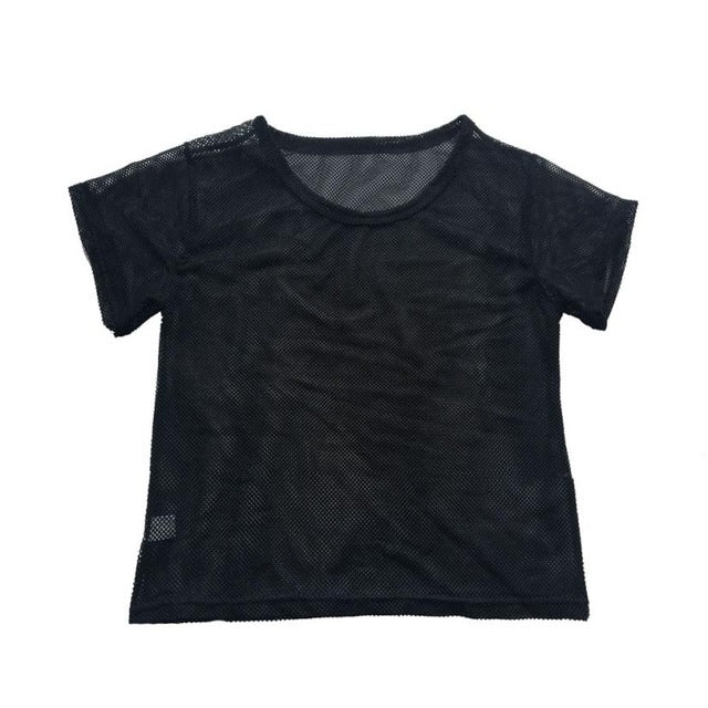 Summer Women's Mesh Yoga Top Dance Shirt Female Running Sport Fitness Tanks Sexy Black Gym Quick Dry Workout Exercises T-Shirt