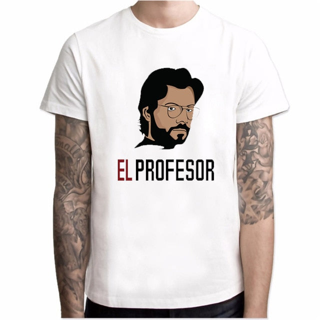 Funny Design La Casa De Papel T Shirt Money Heist Tees TV Series Tshirts Men Short Sleeve House of Paper T-Shirt