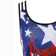 Load image into Gallery viewer, Plus Size Women Tank Tops Sexy Backless Lace US Flag Print Striped Sleeveless Cami Tops Tee Shirt regata