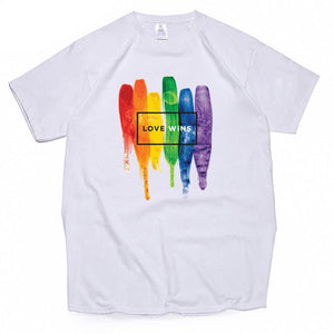 Men's Pride Lgbt Gay Love Lesbian Rainbow Cotton T Shirts 2019 Summer Workout Love Wins Tshirts Boyfriend Gift