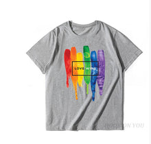 Load image into Gallery viewer, Men&#39;s Pride Lgbt Gay Love Lesbian Rainbow Cotton T Shirts 2019 Summer Workout Love Wins Tshirts Boyfriend Gift