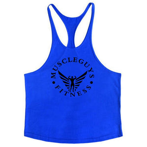 Fitness Clothing Bodybuilding Tank Top Men Gyms Stringer Singlet Cotton Sleeveless shirt Workout Man Undershirt-in Tank Tops