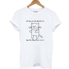 Load image into Gallery viewer, Cat Print Women T shirt casual short sleeve Tshirt