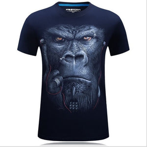 Men's animal T-Shirt orangutan/gas monkey/Wolf 3D Printed T-Shirts Men Funny tees tops tee shirt large size