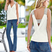 Load image into Gallery viewer, Summer Tank Tops Blouse Sleeveless Summer Top Casual Fashion Women Sexy V-neck Casual Blouse Vest Ladies Clothing