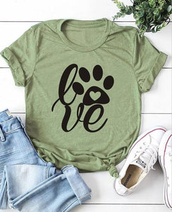 Love Paw T-Shirt Tee Women funny graphic tshirt tumblr aesthetic clothes graphic camisetas art girls tees t shirts street style