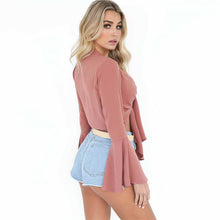 Load image into Gallery viewer, Women Boho Beach wear Summer Holiday Casual Sexy Top Vest Blouse long Sleeve Femme Lady Hipster tumblr Midriff sunscreen Blouse