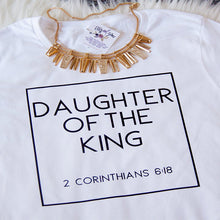 Load image into Gallery viewer, hristian T Shirts Women Daughter of The King Letter Print Cotton Cute Christian Tshirt Women&#39;s Jesus Shirt Harajuku Tops